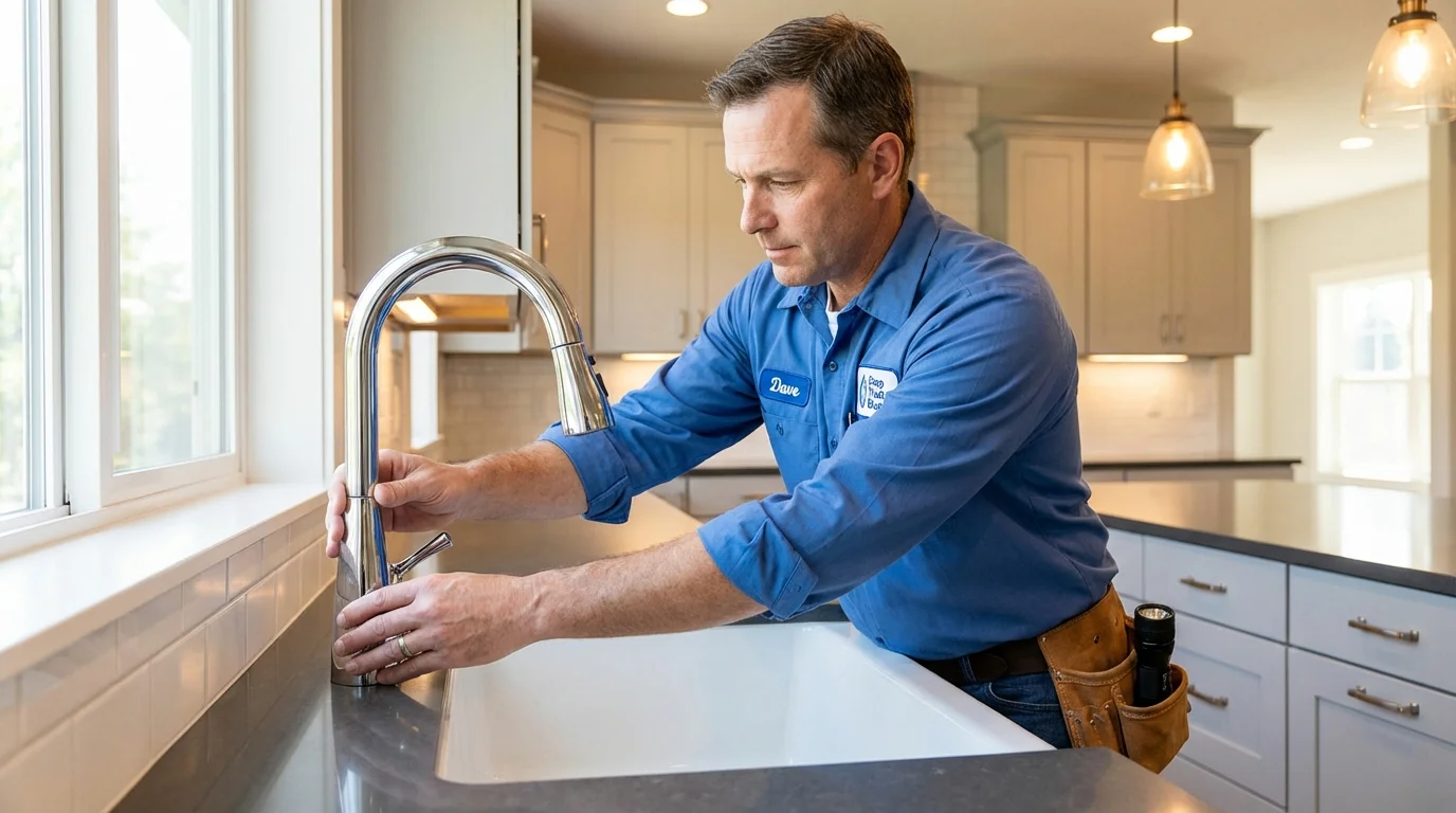 Kitchen faucet installation by Johns Plumbing LLC in Swanton